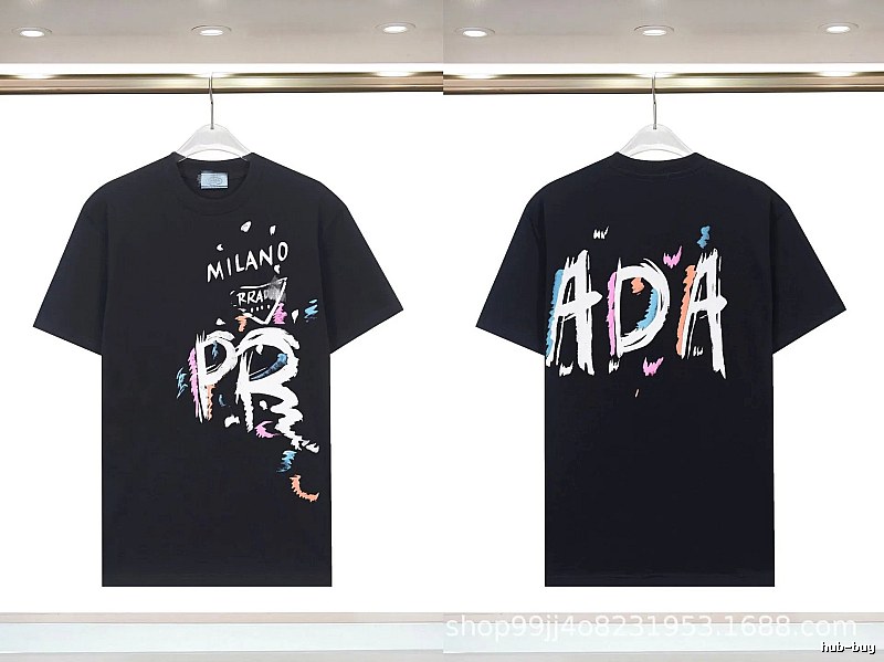 Prada Graffiti Collection Street Style Black T-Shirt
