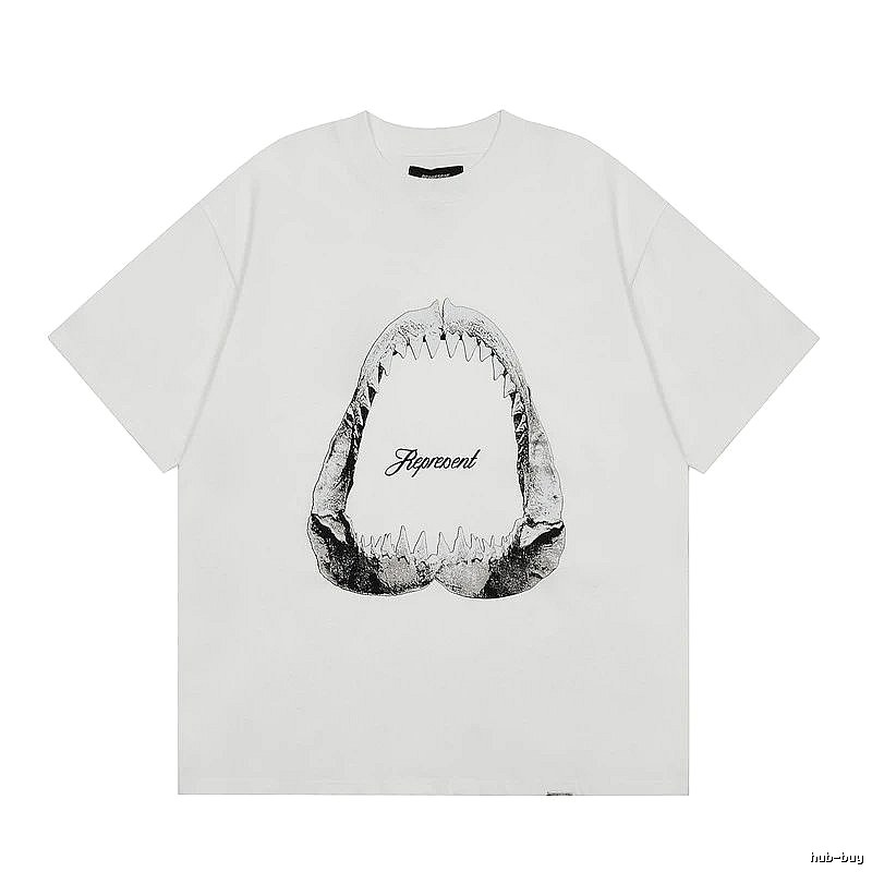 Represent Shark Jaw Print High Street Style White T-shirt