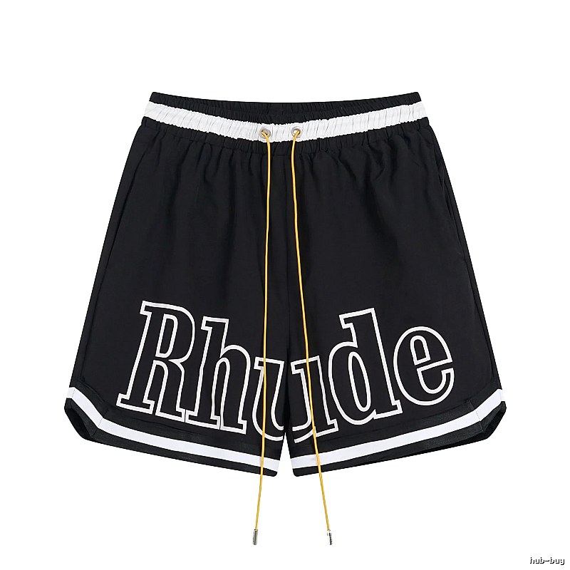 RHUDE lettered sporty shorts