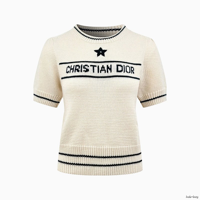 Short Sleeve Knit Sweater in Black by Dior