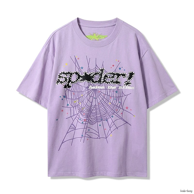Sp5der Cobweb Style Light Purple T-shirt