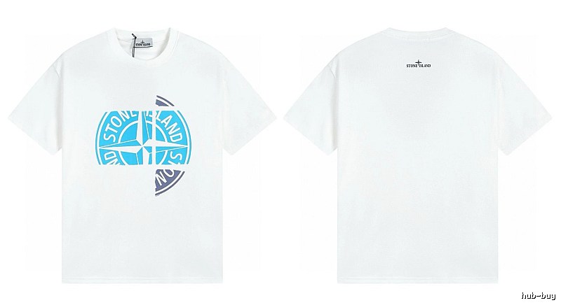 Stone Island Compass Print Cool Trendy Style White T-Shirt