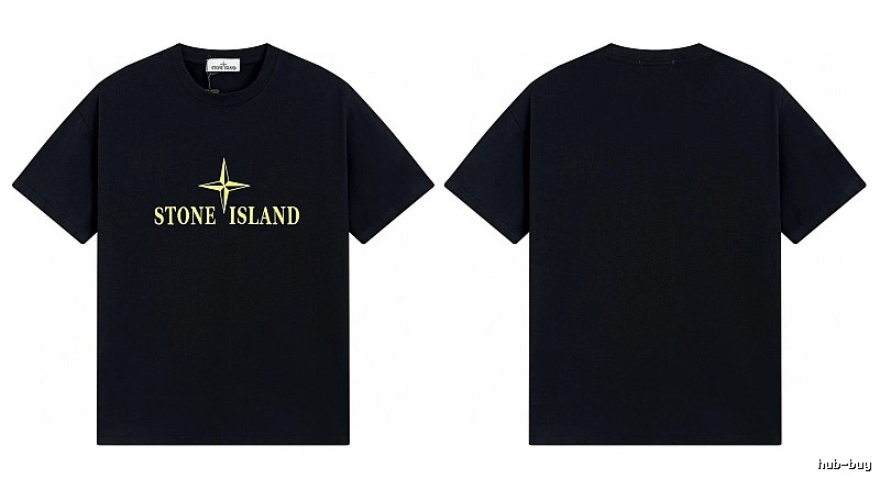Stone Island Compass Print Street Style Black T-Shirt