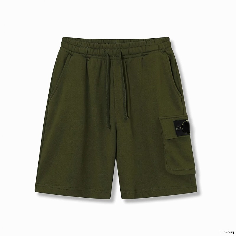 Stone Island military green work-style shorts