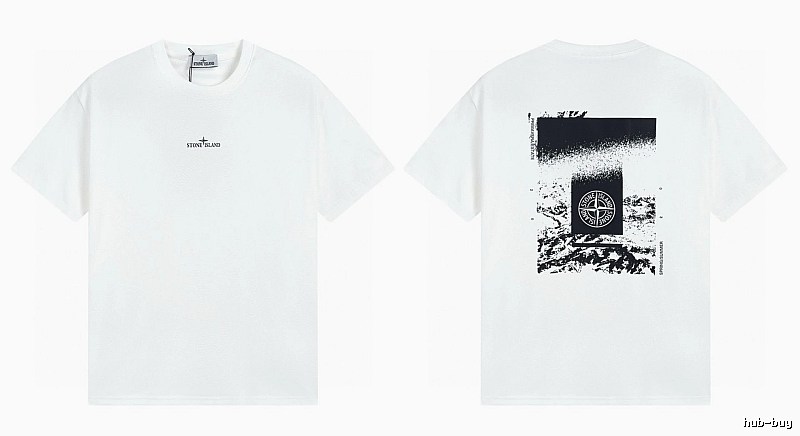 Stone Island Spring Summer Printed Street Style White T-Shirt