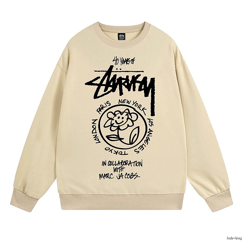 Stussy Beige Style 539 Graphic SweatShirt Travel Pack
