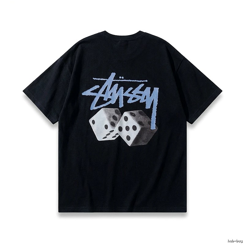 Stussy Dice Trendy Brand Black T-shirt