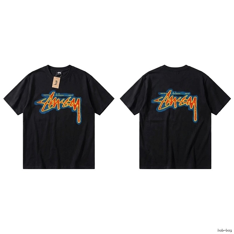 Stussy graffiti-style black T-shirt