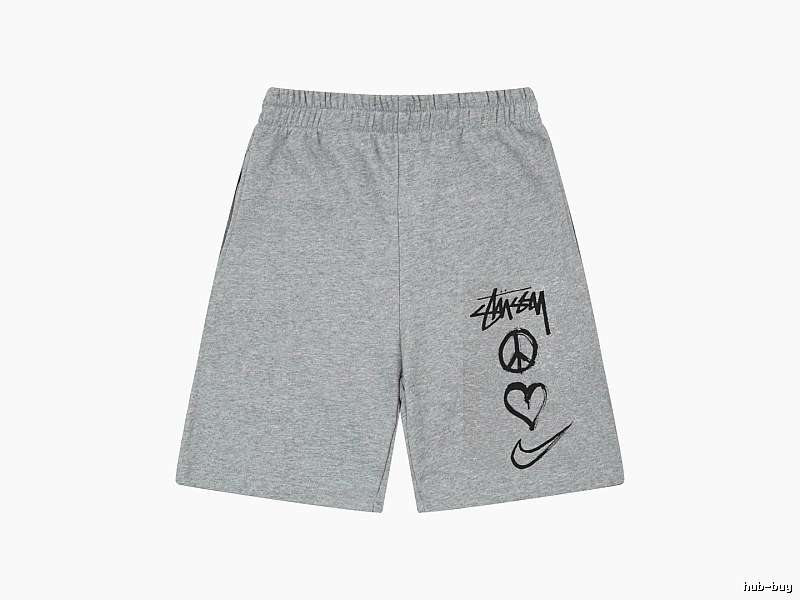 Stussy graffiti-style gray shorts