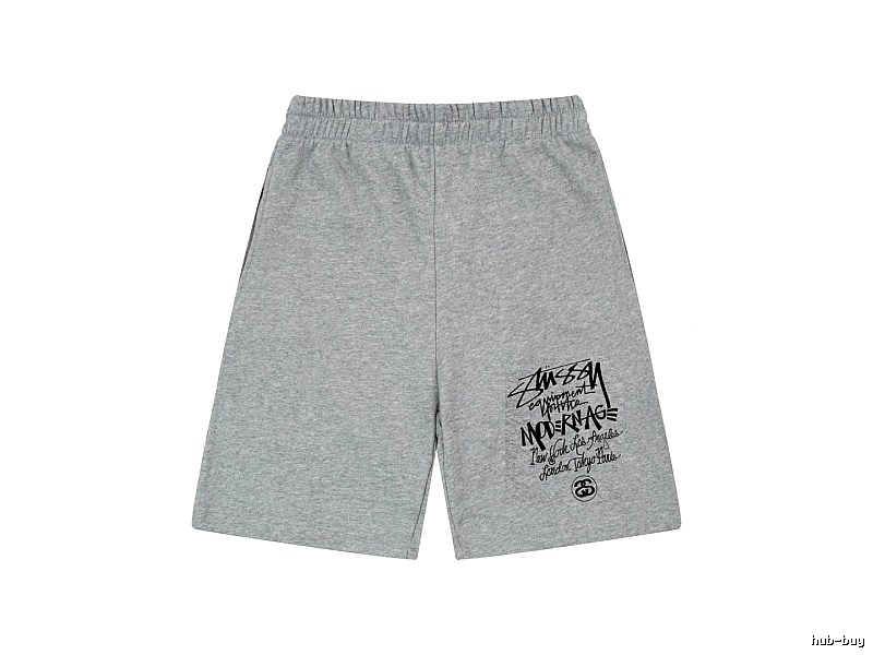 Stussy graffiti-style grey shorts