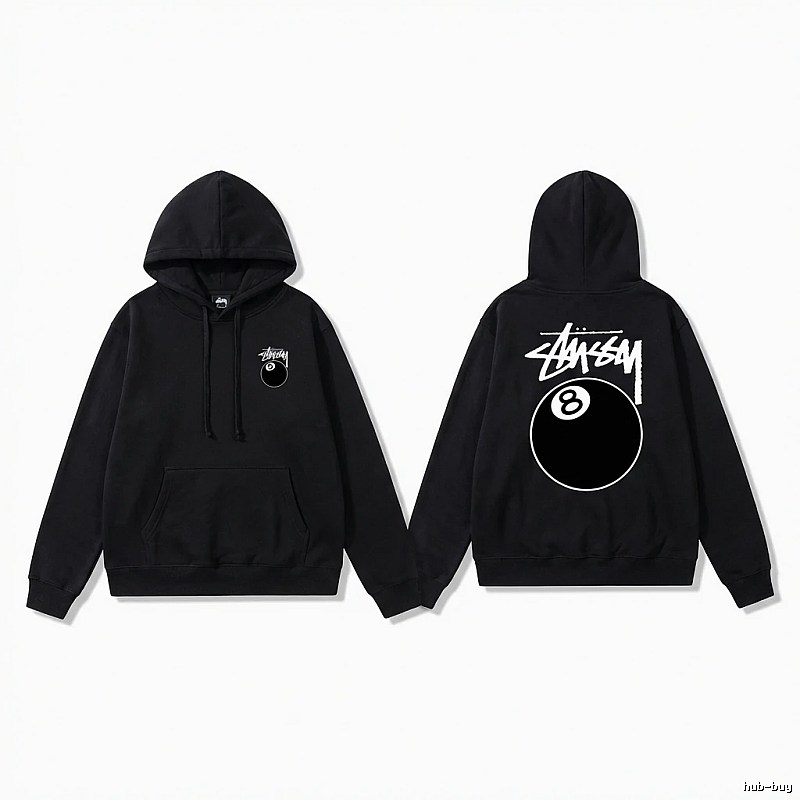 Stussy No. 8 Ball Cool Style Black Hoodie