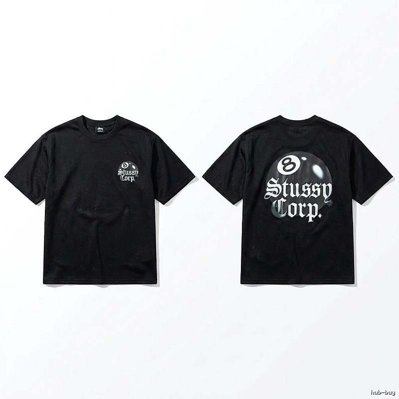Stussy No.8 Retro Style Black T-shirt