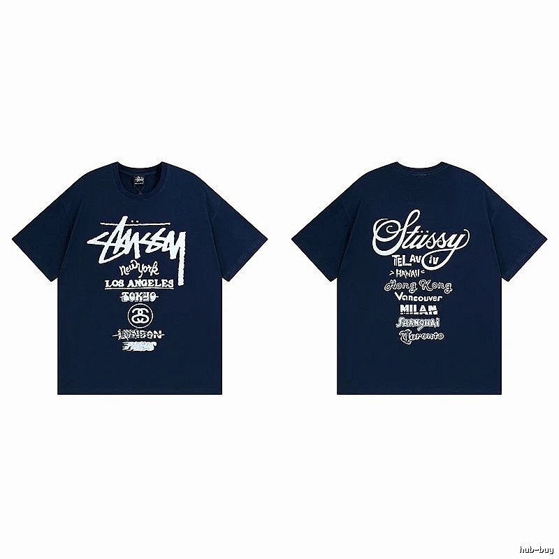 Stussy Simple Logo Finish Spider Graphic T-Shirt Minimal Look