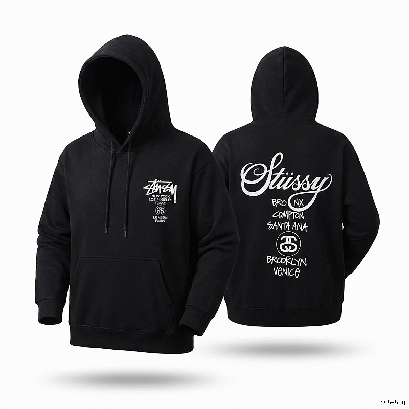 Stussy street style black hoodie