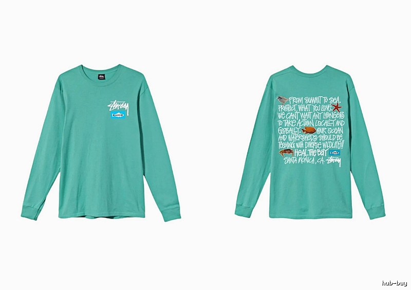 Stussy's eco-friendly mint green long-sleeved shirt