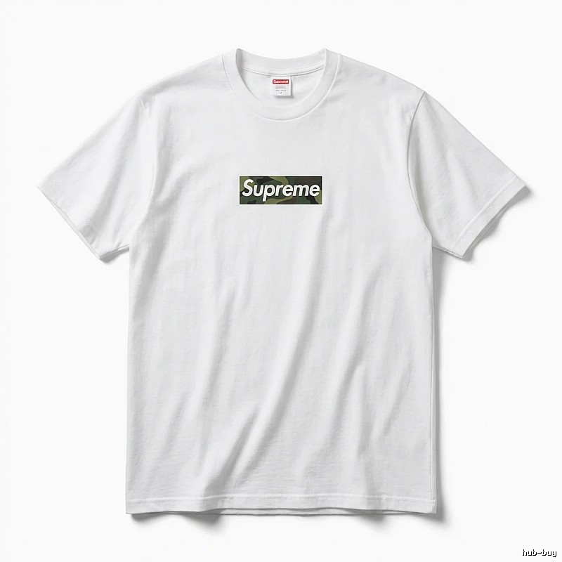 Supreme Camouflage Simple White T-shirt