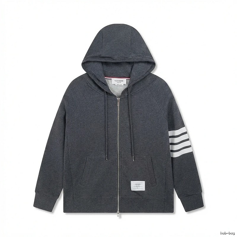 Thom Browne striped style dark gray sweatshirt