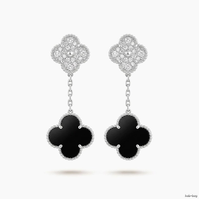 Van Cleef & Arpels Alhambra Black Onyx Earrings