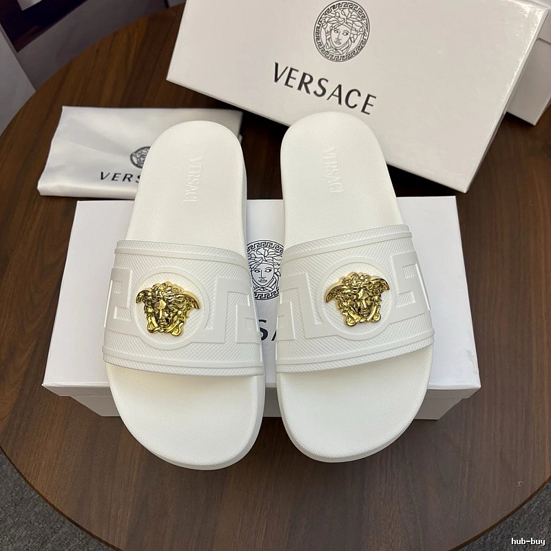 Versace Medusa Luxury Style White Slides
