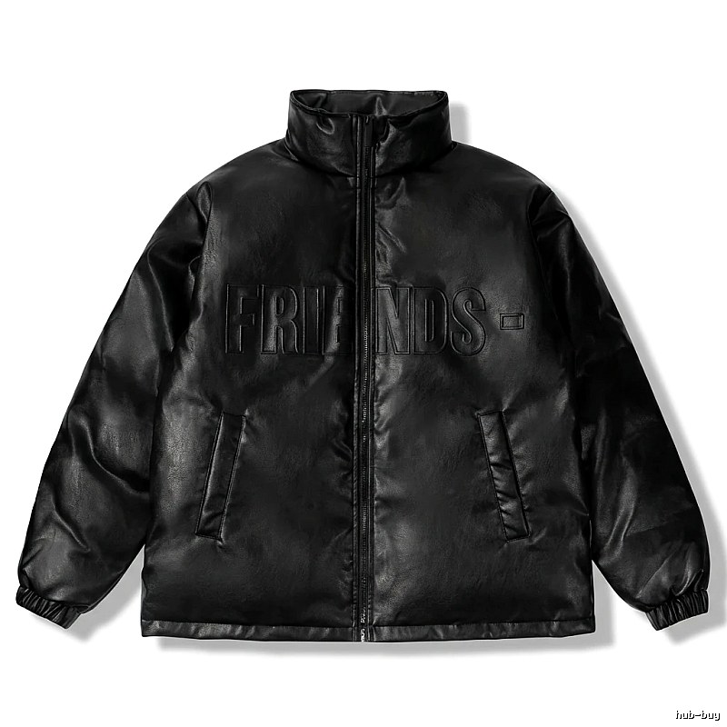 Vlone black trendy and cool style cotton-padded jacket
